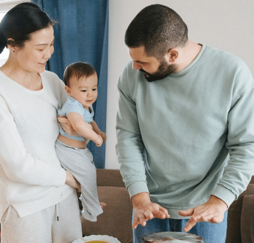 Family inside home