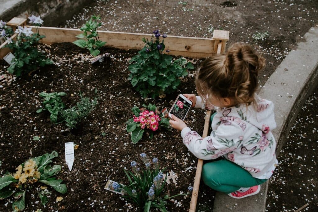 Girl gardening